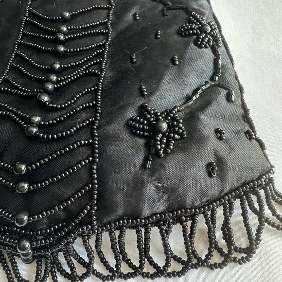 La Regale Elegant Black Beaded Evening Bag - Picture 3 of 5